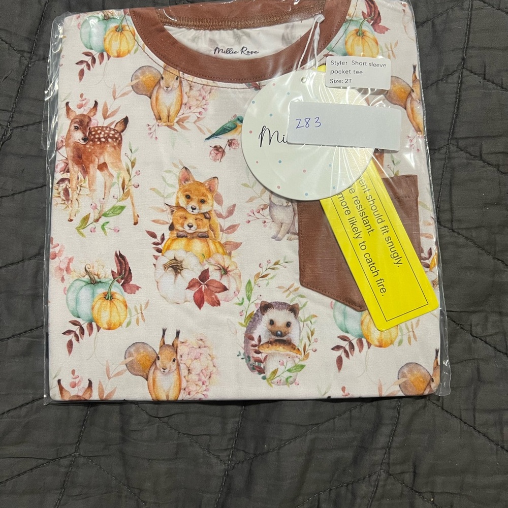 Millie Rose Fall Print Short Sleeve Tee